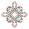 14K Rose Aquamarine and .17 CTW Diamond Clover Pendant Ref 14131422